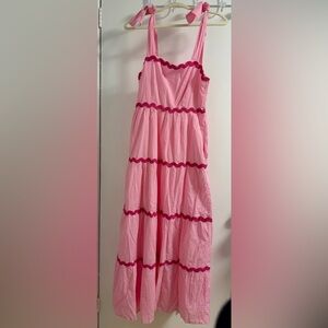 Beach Riot Pink Maxi Dress with Hot Pink Trim - size S